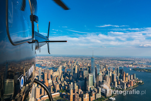 Lot helikopterem nad Manhattanem. Nowy Jork, lipiec 2016.