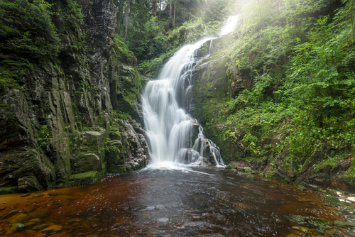 Waterfall in the mountains - Kamienczyka waterfall - Szklarska Poreba - Poland 