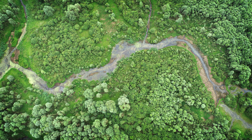 Aerial landscape- natural river