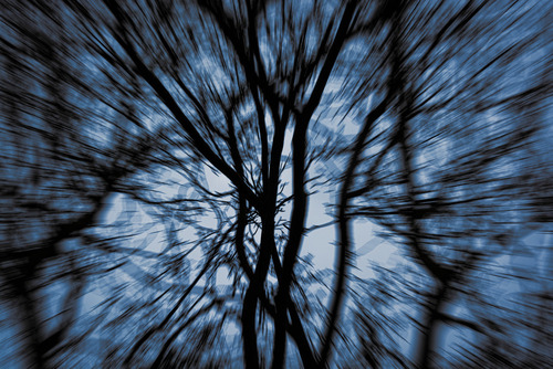 Zwykły spacer, pospolite zimowe, bezlistne drzewo przy drodze. Długi czas naświetlania i szybkie skręcenie zoomu w obiektywie. Efekt mnie samą zaskoczył. Jest w tym zdjęciu coś magnetyzującego. 