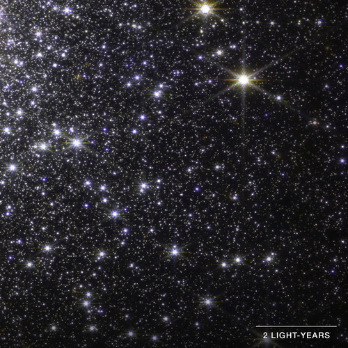M92 znajduje się w odległości ok. 26 tys. lat świetlnych i oddala się od nas z prędkością 112 km/s. Średnica gromady wynosi około 105 lat świetlnych. Masę szacuje się na około 330 tys. mas Słońca.

IMAGE: NASA, ESA, CSA, Alyssa Pagan (STScI)