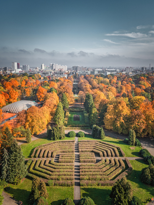 Jesienny widok na centrum Łodzi