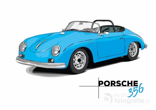 Grafika przedstawiająca samochód sportowy Porsche  356
