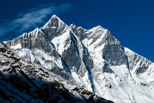 DINGBOCHE, NEPAL - CIRCA OCTOBER 2013: view of the Lhotse circa October 2013 in Dingboche.