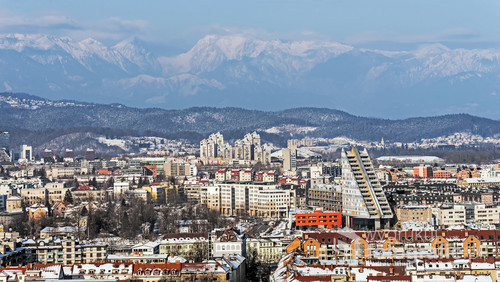 Ljubljana, Słowenia, zima 2017