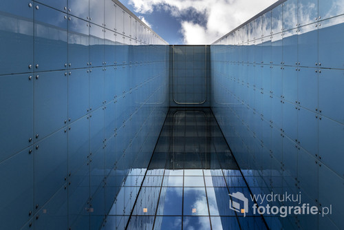 Modern abstract architecture - blue bussiness bilding in downtown