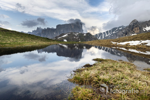 Spring mountains, panorama - snow-capped peaks of the Italian Alps. Dolomites, Alps, Italy, Trentino Alto Adige.