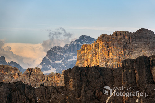 Spring mountains, panorama - snow-capped peaks of the Italian Alps. Dolomites, Alps, Italy, Trentino Alto Adige.