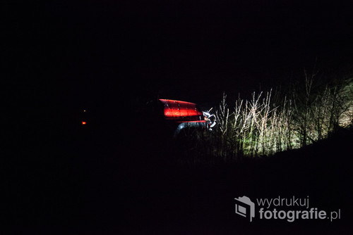 Jeep Wrangler Michała Malickiego na nocnym odcinku Cytrynowej Wiosny 4x4 organizowanej przez task4x4 i mazury4x4. 