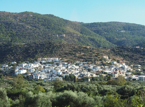 Widok na grecką wioskę.