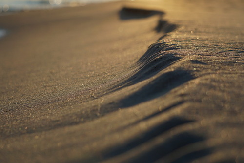 Spacer o poranku po plaży Mierzei Wiślanej i piękne ujęcie fali z piasku 