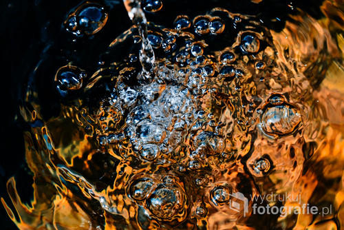 Air bubbles on the water surfaces. Abstract image.