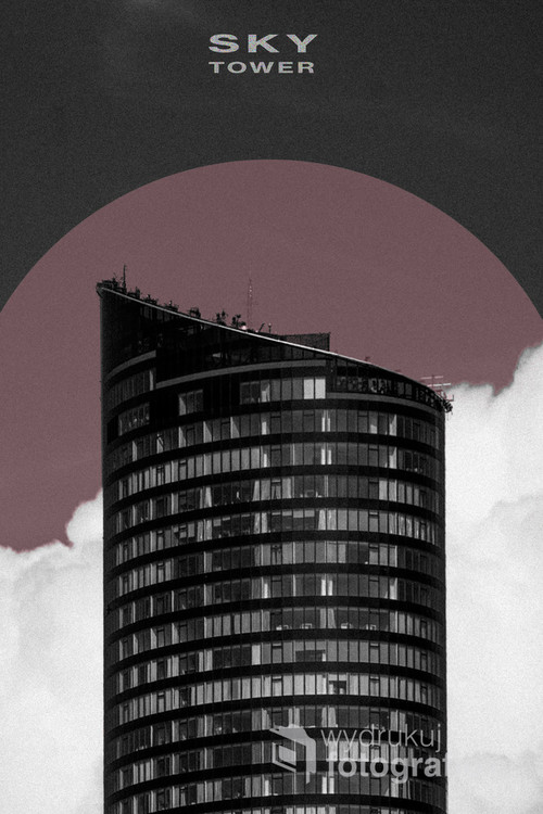 Autorska Grafika najwyższego budynku we Wrocławiu- Sky Towera